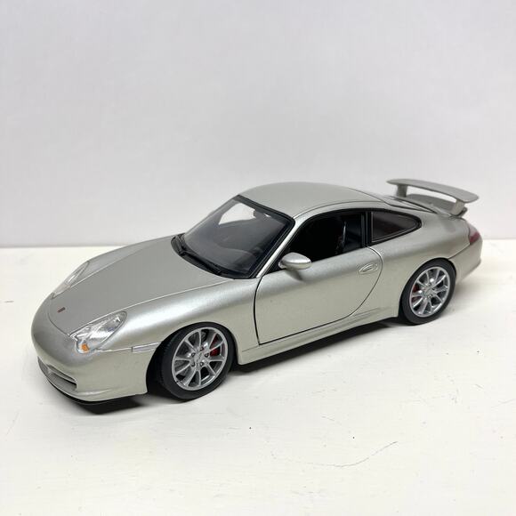 Mattel 2003 Porsche GT3 Diecast Model in Silver Hotwheels - Picture 1 of 10